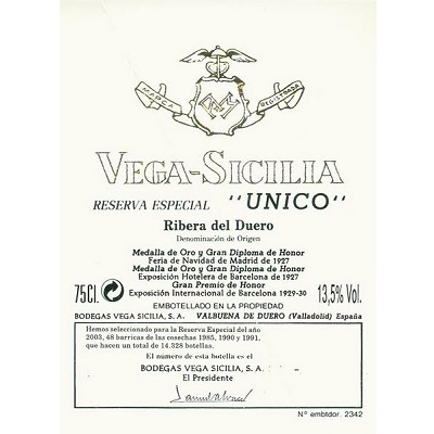 Vega Sicilia Unico Reserva Especial Release 2019 (3x75cl)