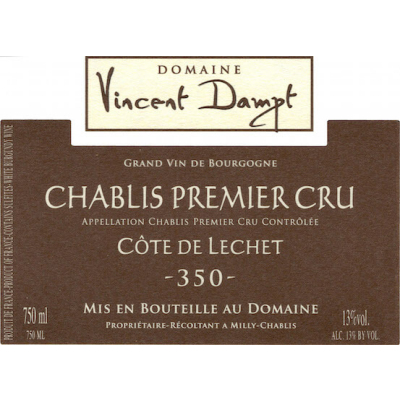 Vincent Dampt Chablis 1er Cru Cote de Lechet 2020 (12x75cl)