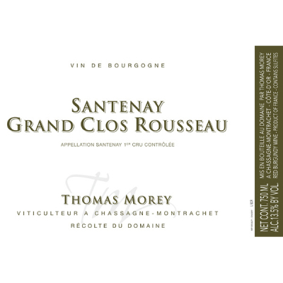 Thomas Morey Santenay 1er Cru Grand Clos Rousseau 2022 (6x75cl)
