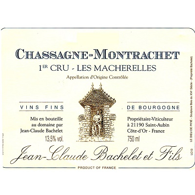 Jean-Claude Bachelet Chassagne-Montrachet 1er Cru Les Macherelles 2022 (1x75cl)