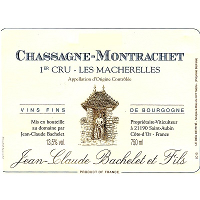 Jean-Claude Bachelet Chassagne-Montrachet 1er Cru Les Macherelles 2019 (6x75cl)