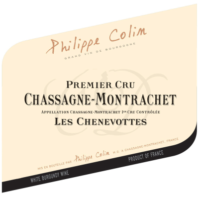 Philippe Colin Chassagne-Montrachet 1er Cru Les Chenevottes 2019 (12x75cl)