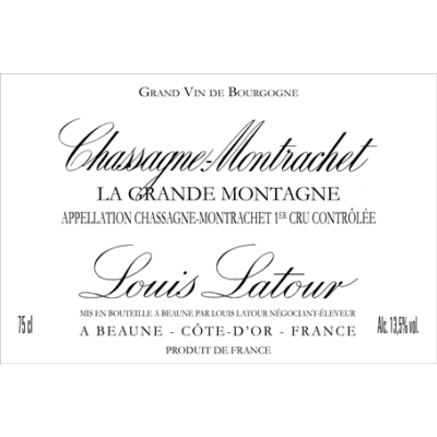 Louis Latour Chassagne Montrachet 1er Cru La Grande Montagne 2022 (6x75cl)