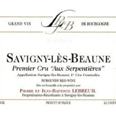Pierre et Jean-Baptiste Lebreuil Savigny Les Beaune 1er Cru Aux Serpentieres 2019 (6x75cl)