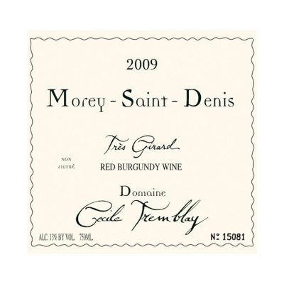 Cecile Tremblay Morey-Saint-Denis Tres Girard 2009 (1x75cl)
