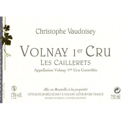 Christophe Vaudoisey Volnay 1er Cru Caillerets 2018 (1x75cl)