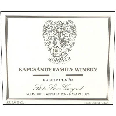 Kapcsandy Estate Cuvee State Lane Vineyard 2016 (3x75cl)