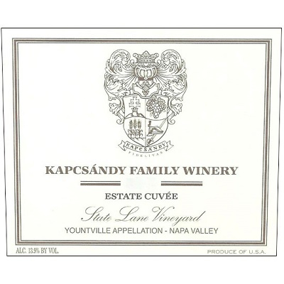 Kapcsandy Estate Cuvee State Lane Vineyard 2015 (3x75cl)