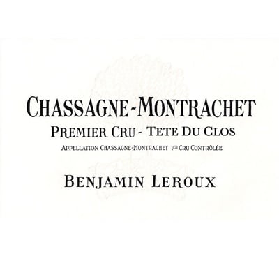 Benjamin Leroux Chassagne-Montrachet 1er Cru Tete du Clos 2016 (6x75cl)