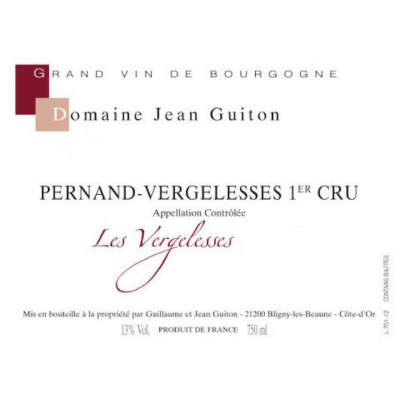 Jean Guiton Pernand-Vergelesses 1er Cru Les Vergelesses 2016 (12x75cl)