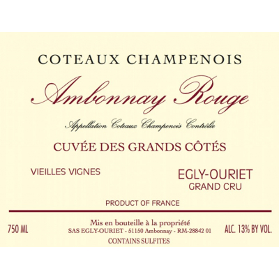 Egly Ouriet Ambonnay Cuvee des Grand Cotes Rouge 2019 (6x75cl)