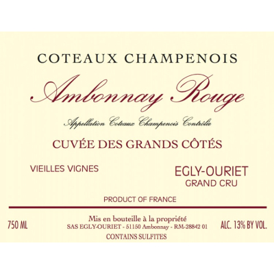 Egly Ouriet Ambonnay Cuvee des Grand Cotes Rouge 2021 (2x75cl)
