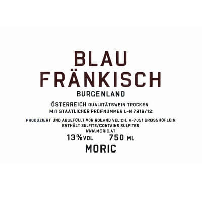 Moric Blaufrankisch 2022 (12x75cl)