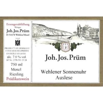 Joh Jos Prum Wehlener Sonnenuhr Riesling Auslese Goldkapsel Auction 2009 (1x150cl)