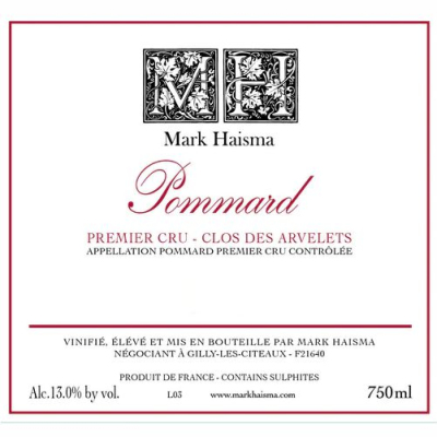 Mark Haisma Pommard 1er Cru Arvelets 2014 (1x75cl)