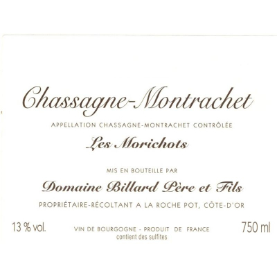 Billard Pere et Fils Chassagne-Montrachet Morichots 2015 (6x75cl)