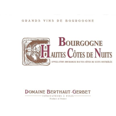 Berthaut Gerbet Bourgogne Hautes Cotes Nuits 2022 (6x75cl)