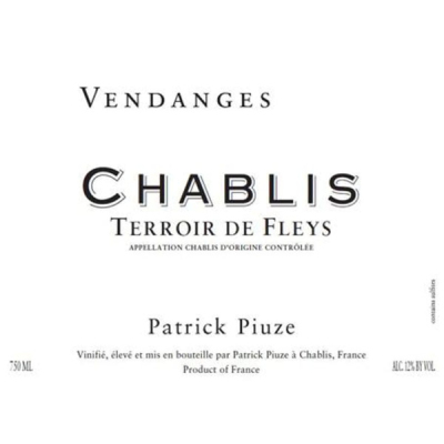 Patrick Piuze Chablis Terroir Fleys 2022 (12x75cl)