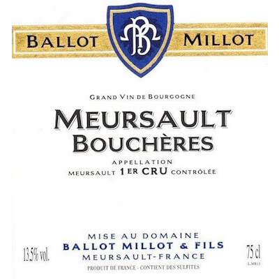 Ballot Millot Meursault 1er Cru Boucheres 2020 (6x75cl)