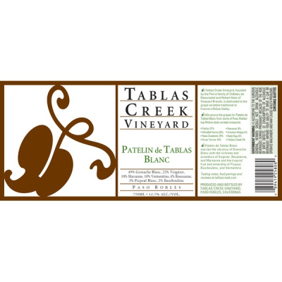 Tablas Creek Patelin Tablas Blanc 2021 (12x75cl)