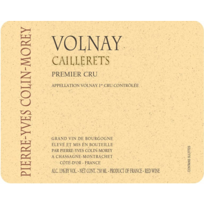 Pierre Yves Colin Morey Volnay 1er Cru Caillerets 2017 (6x75cl)