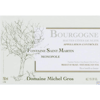 Michel Gros Hautes Cotes de Nuits Fontaine Saint Martin Blanc 2023 (6x75cl)