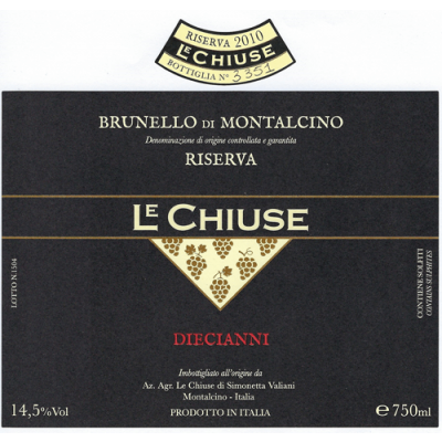 Le Chiuse Brunello di Montalcino Diecianni Riserva 2012 (3x75cl)