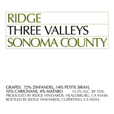 Ridge Three Valleys 2022 (12x75cl)
