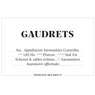 Belargus Savennieres Gaudrets 2019 (6x75cl)