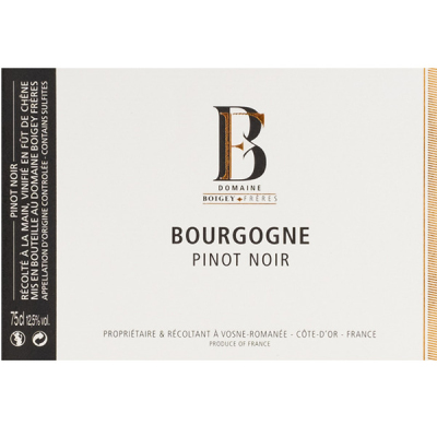 Boigey Freres Bourgogne Pinot Noir 2021 (6x75cl)
