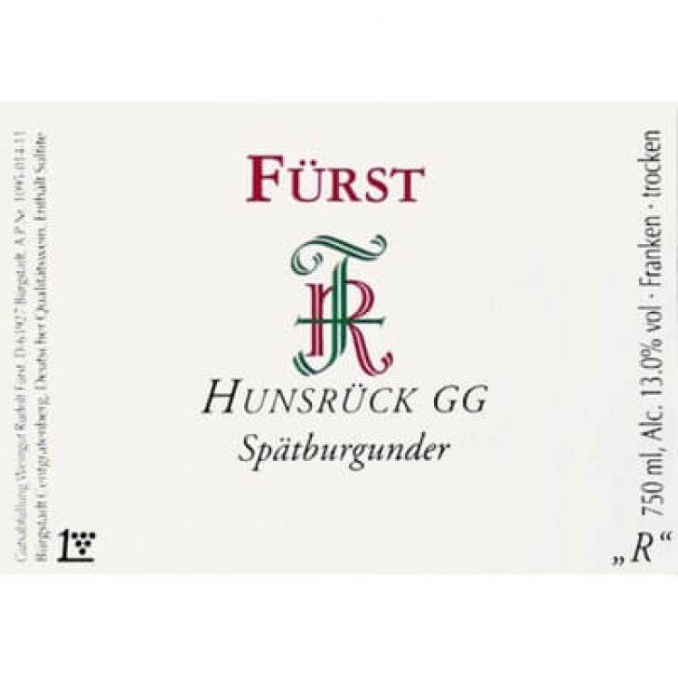 Rudolf Furst Burgstadter Hunsruck Spatburgunder GG 2018 (6x75cl)