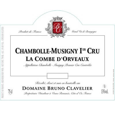 Bruno Clavelier Chambolle-Musigny 1er Cru La Combe d'Orveau 2018 (12x75cl)