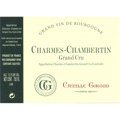 Camille Giroud Charmes-Chambertin Grand Cru 2013 (6x75cl)