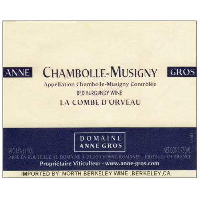 Anne Gros Chambolle-Musigny Combe d'Orveau 2021 (3x75cl)