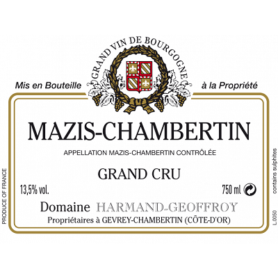 Harmand-Geoffroy Mazis-Chambertin Grand Cru 2005 (12x75cl)