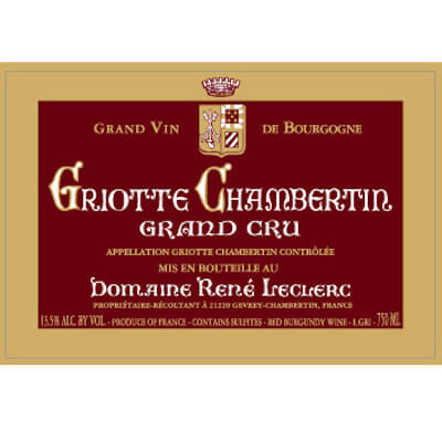 Rene Leclerc Griotte-Chambertin Grand Cru 2010 (1x150cl)