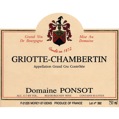 Ponsot Griotte-Chambertin Grand Cru 2012 (6x75cl)