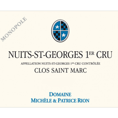 Michele et Patrice Rion Nuits-Saint-Georges Clos Saint-Marc 2015 (6x75cl)