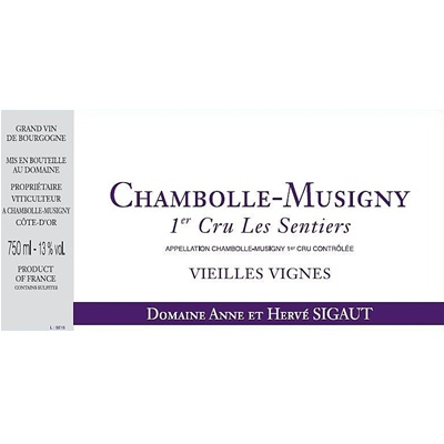 Anne & Herve Sigaut Chambolle-Musigny 1er Cru Les Sentiers 2015 (6x75cl)