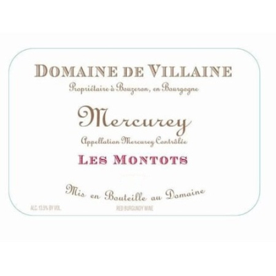 Aubert et Pamela Villaine Mercurey Les Montots 2022 (6x75cl)
