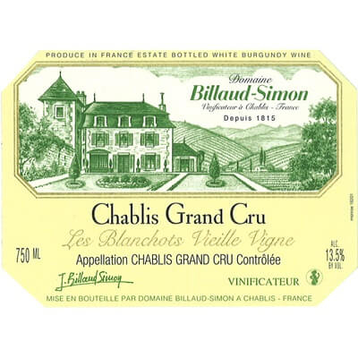 Billaud-Simon Chablis Grand Cru Les Blanchots 2015 (1x75cl)