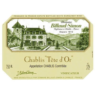 Billaud-Simon Chablis Tete d'Or 2020 (6x75cl)