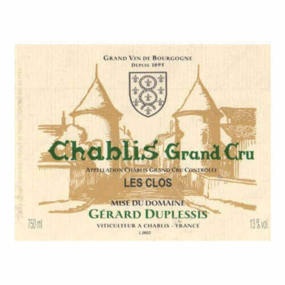 Gerard Duplessis Chablis Grand Cru Les Clos 2022 (12x75cl)