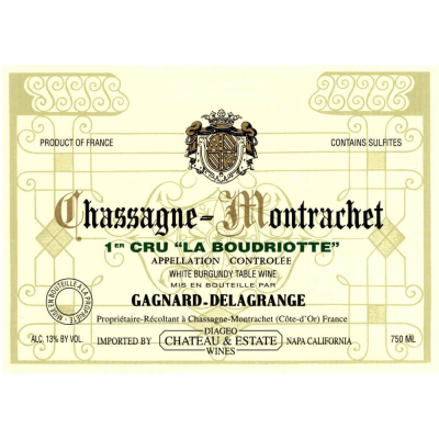 Gagnard-Delagrange Chassagne-Montrachet 1er Cru La Boudriotte 2022 (6x75cl)