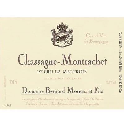 Bernard Moreau Chassagne-Montrachet 1er Cru La Maltroie 2022 (6x75cl)