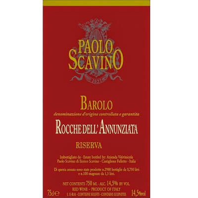 Paolo Scavino Barolo Riserva Rocche dell'Annunziata 2005 (6x75cl)