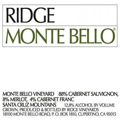Ridge Monte Bello Red 2015 (6x75cl)