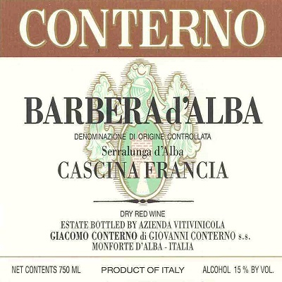 Giacomo Conterno Barbera d'Alba Vigna Francia 2011 (1x75cl)