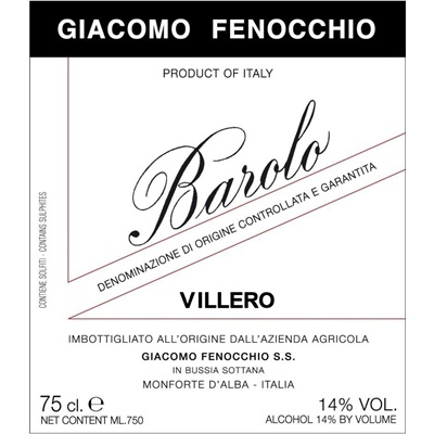 Giacomo Fenocchio Barolo Villero 2017 (6x75cl)