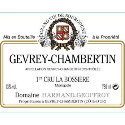 Harmand Geoffroy Gevrey Chambertin 1er Cru La Boissiere 2019 (6x75cl)
